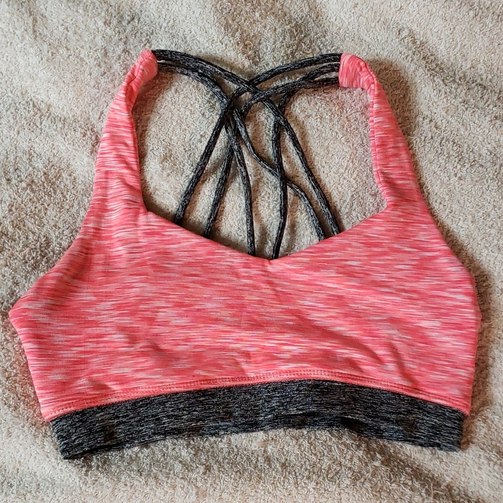 Women's Pink and Gray Sports Bra